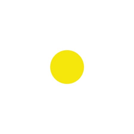 5S Supplies 5S Corner Markers, 3 1/2 in W., 3 1/2 in L., 0.003 in Thickness, 25 PK VSCIR-CIRCLE-YELLOW